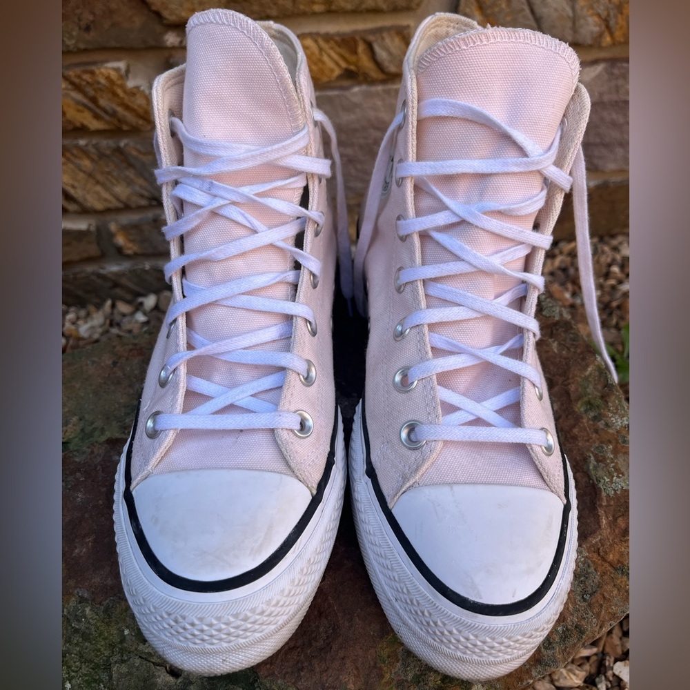 Converse Classic High-Top Platform Canvas Sneakers - Pink - Sz 7 - Picture 3 of 15